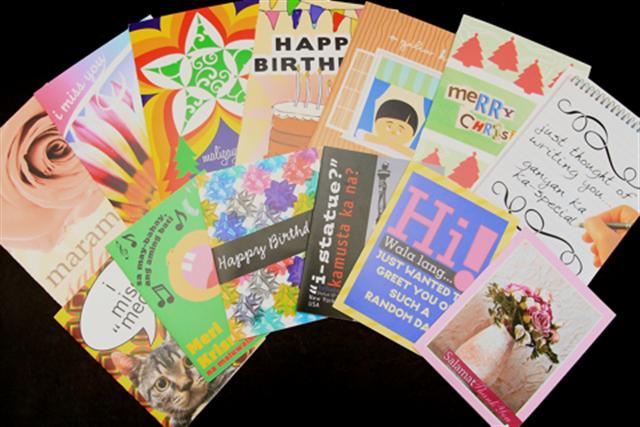 Collection of greeting cards for prisoners.