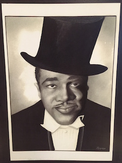Black man in a tuxedo and top-hat.